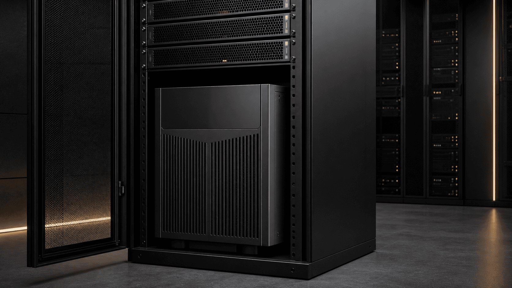 Rack com nobreak instalado